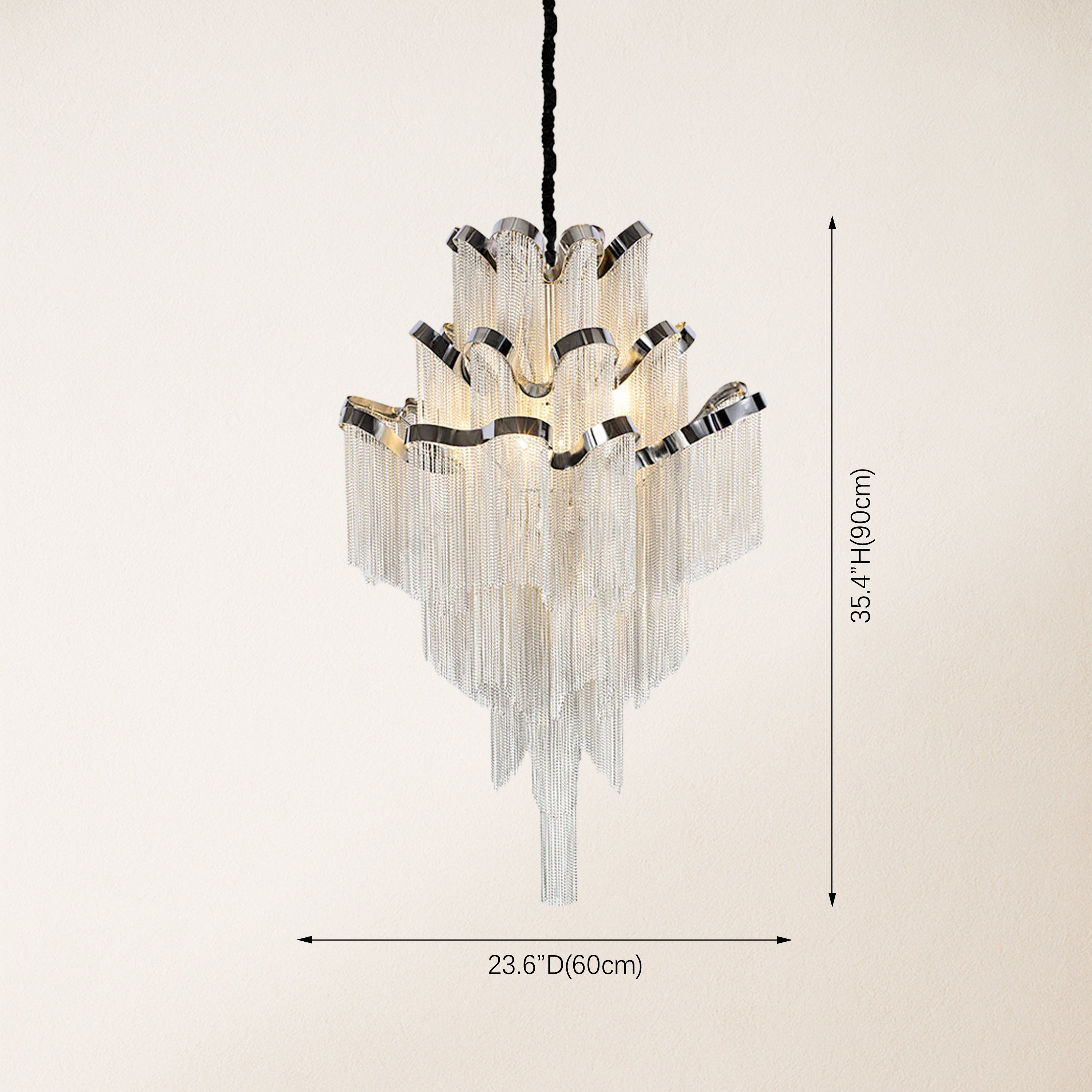 Teresa  Cadena Metal Tassel Chandelier 60cm W
