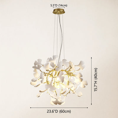 Twilight Branches Ceramic Glow Round Chandelier 60cm D