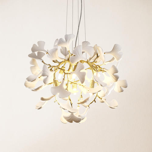 Twilight Branches Ceramic Glow Round Chandelier 60cm D