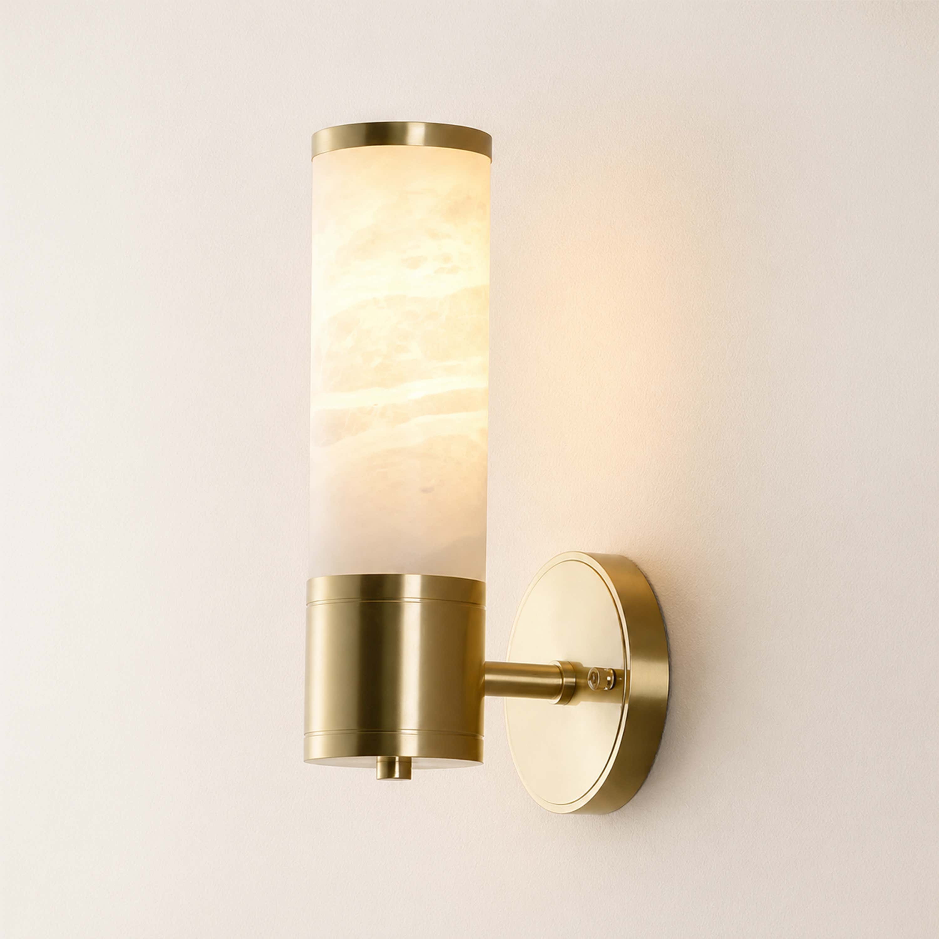 Aventra Alabaster Cylindrical Wall Sconce