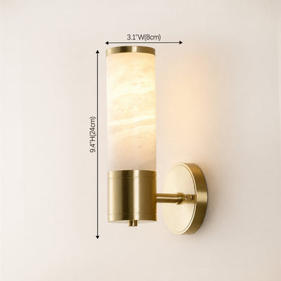 Aventra Alabaster Cylindrical Wall Sconce