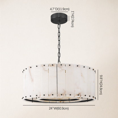 Nivislight Alabaster Round Chandelier 61cm