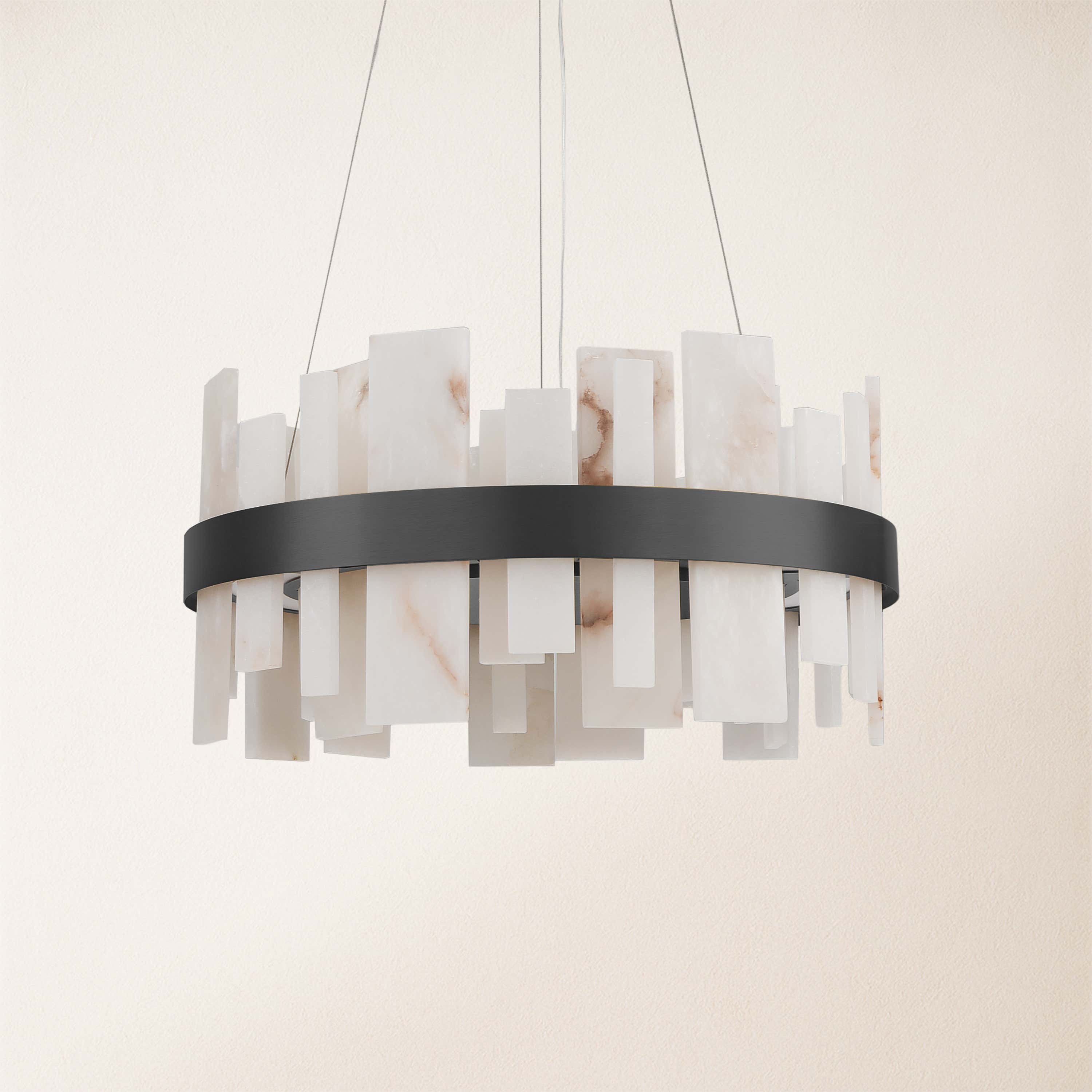 Nocturne Alabaster Round Chandelier 60cm