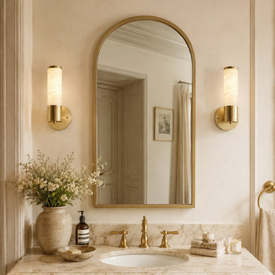 Aventra Alabaster Cylindrical Wall Sconce