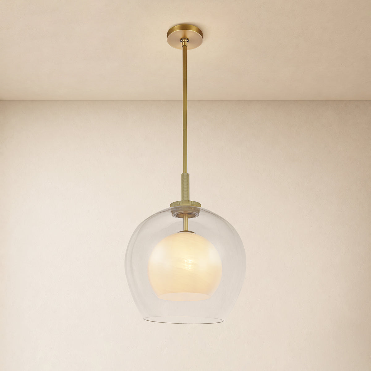 Maren Glass Globe Pendant 14"D