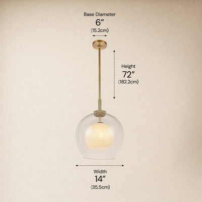 Maren Glass Globe Pendant 14"D