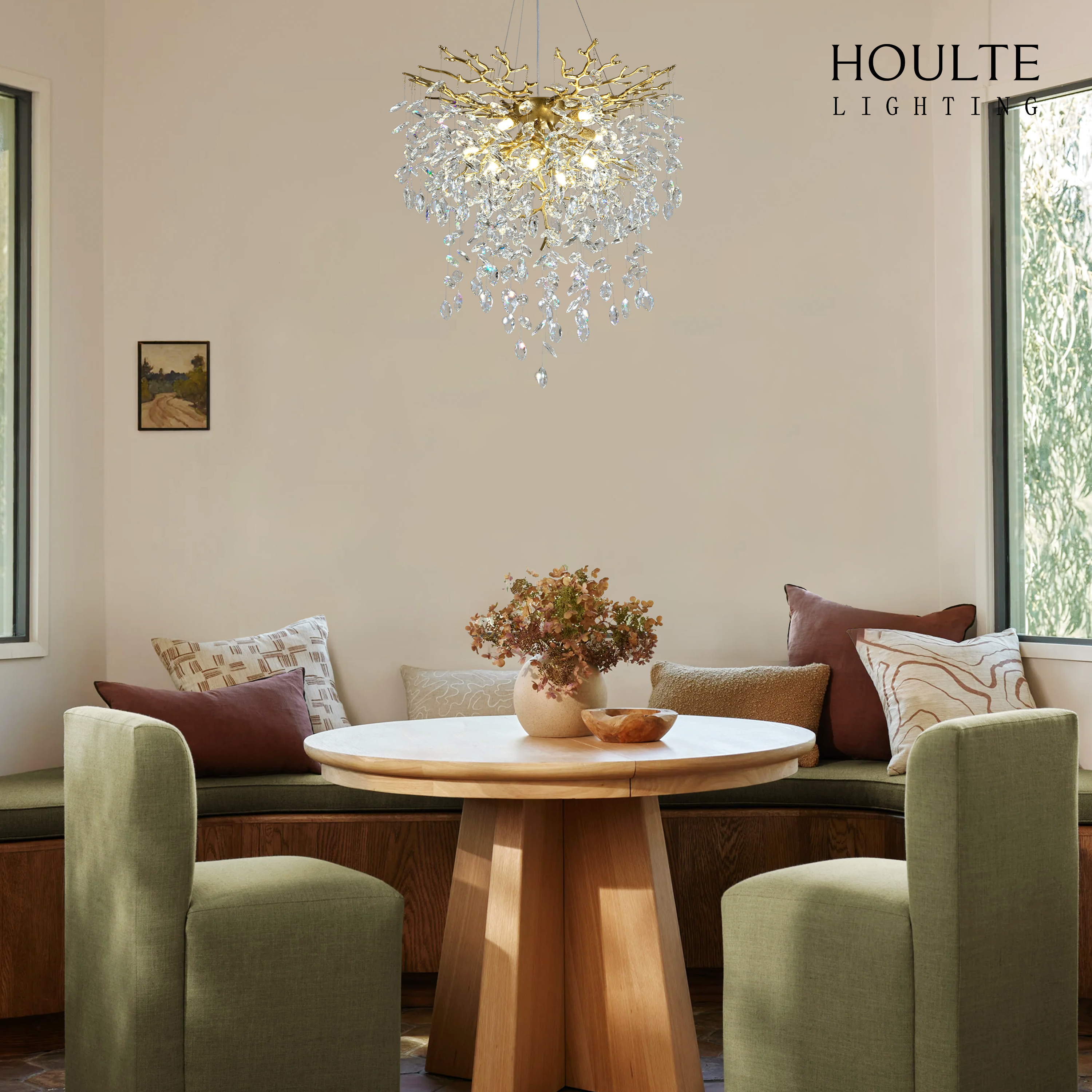 Frostleaf Crystal Grand Cascade Branches Chandelier 61cm D