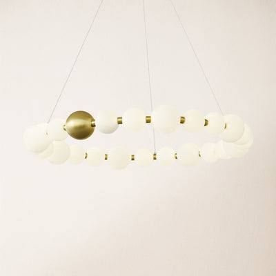 Velora Pearl Bead Round Chandelier 62cm D