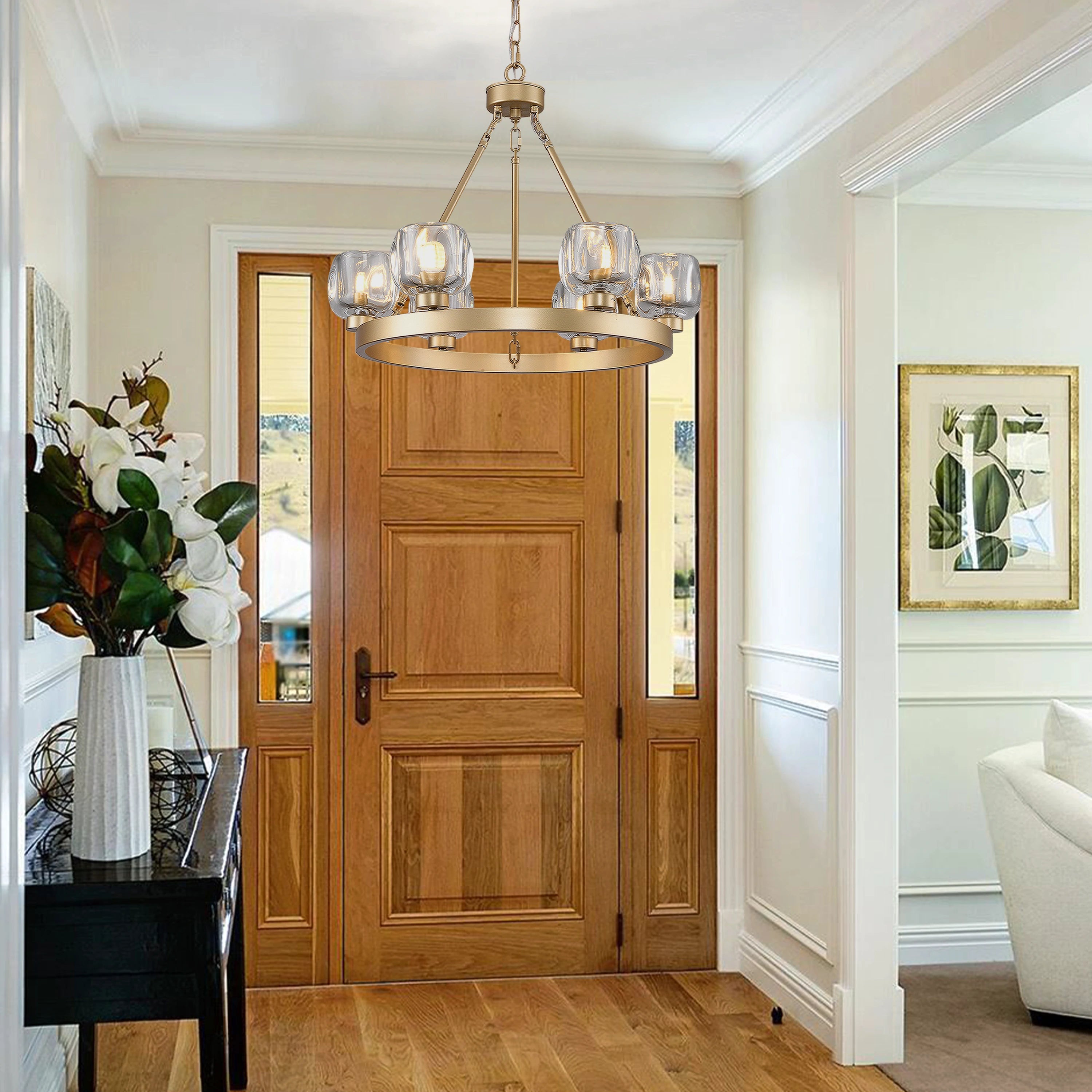 Vellum Round Chandelier 61cm D