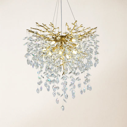 Frostleaf Crystal Grand Cascade Branches Chandelier 61cm D
