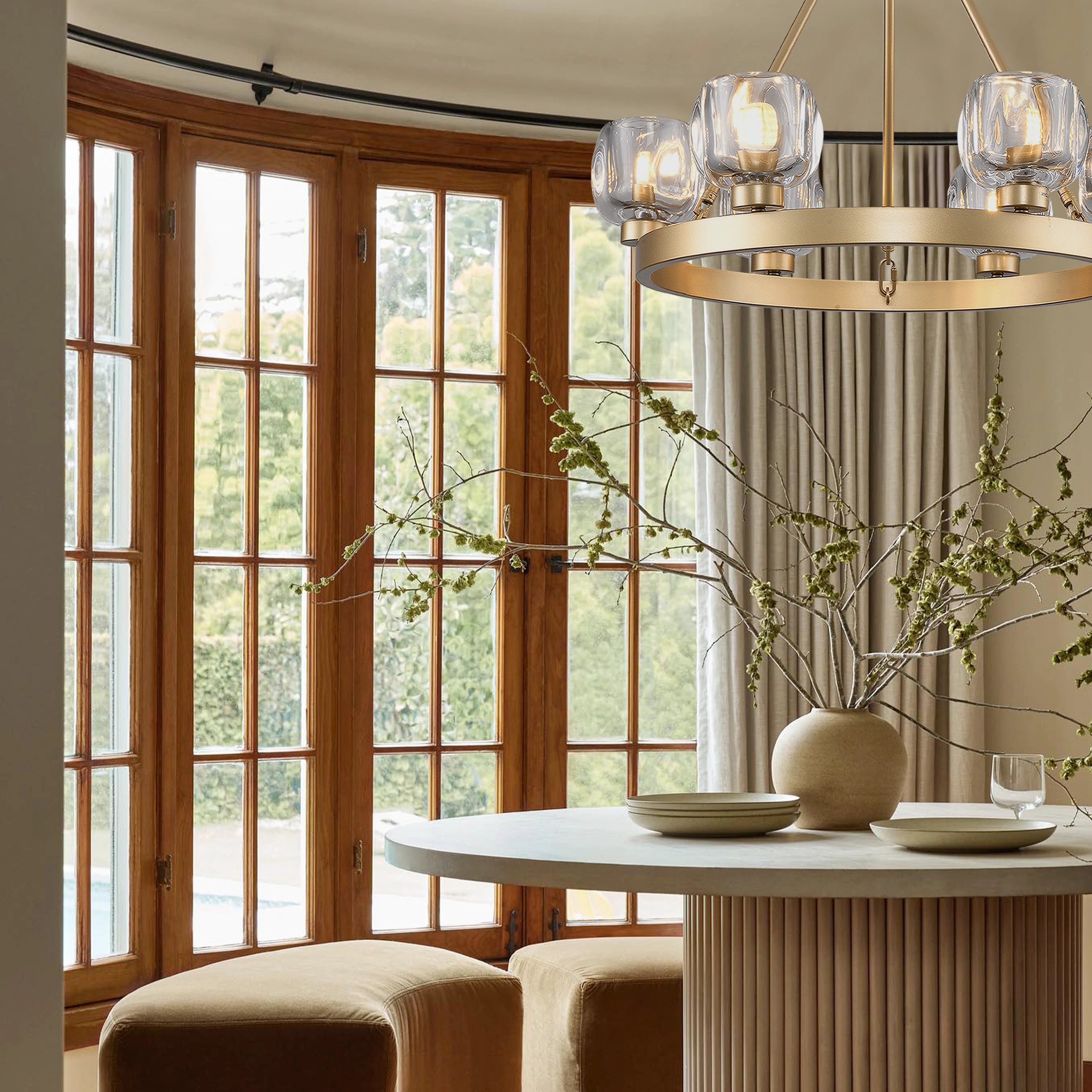 Vellum Round Chandelier 61cm D