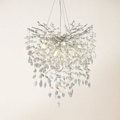 Frostleaf Crystal Grand Cascade Branches Chandelier 24"D
