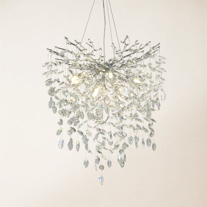 Frostleaf Crystal Grand Cascade Branches Chandelier 61cm D