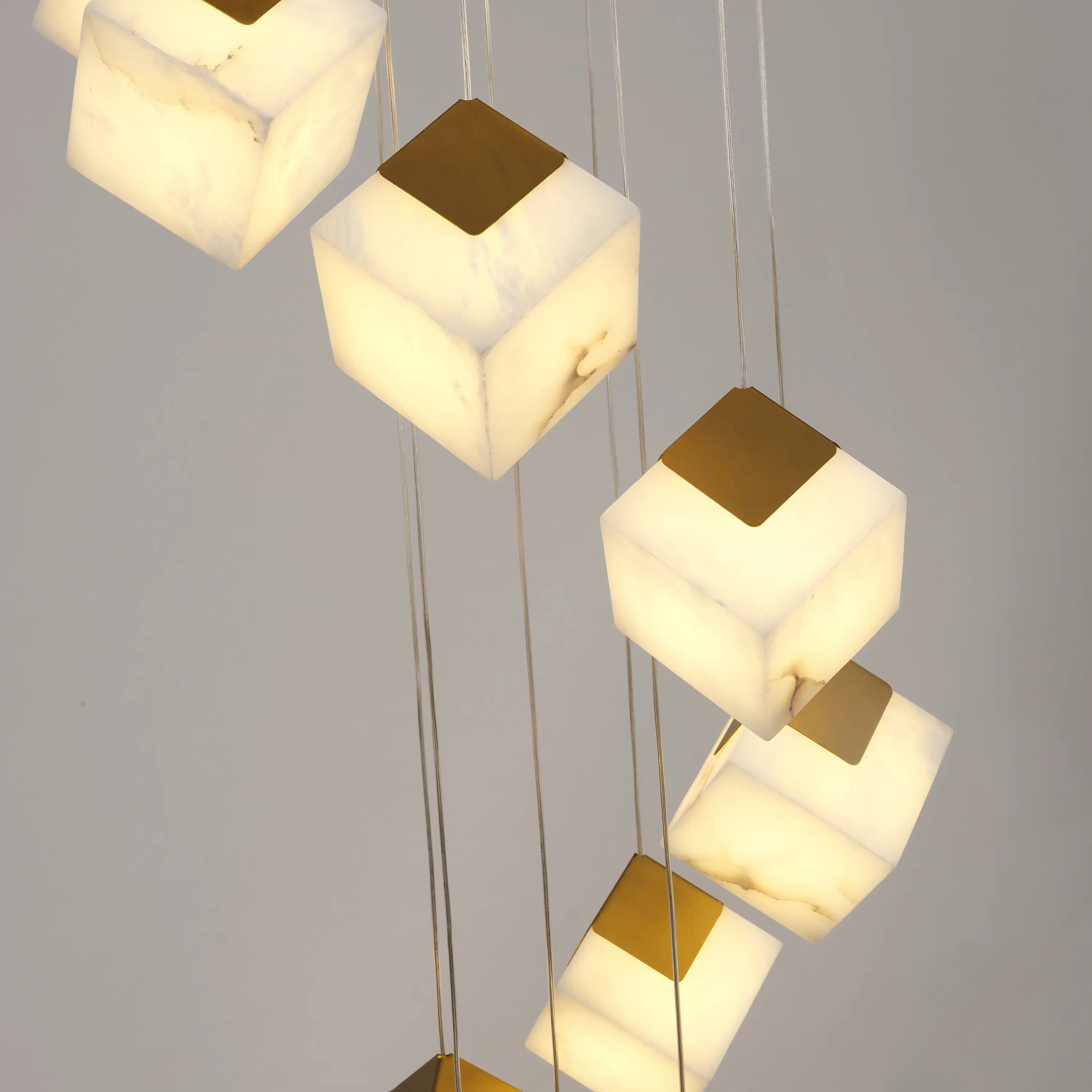 Dave Alabaster High Ceiling Staircase Chandelier 61cm D