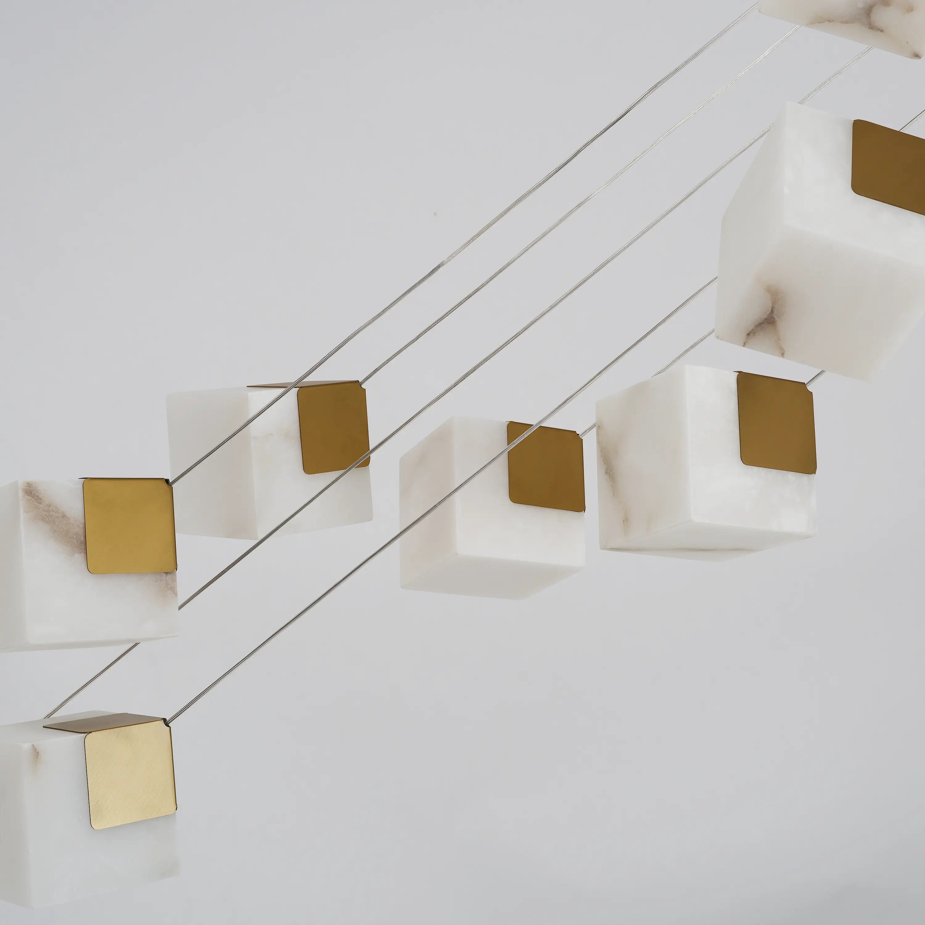 Dave Alabaster High Ceiling Staircase Chandelier 61cm D