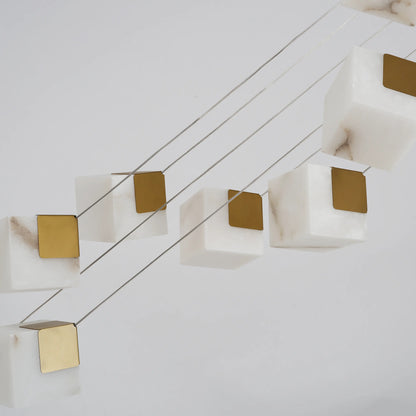 Dave Alabaster High Ceiling Staircase Chandelier 61cm D