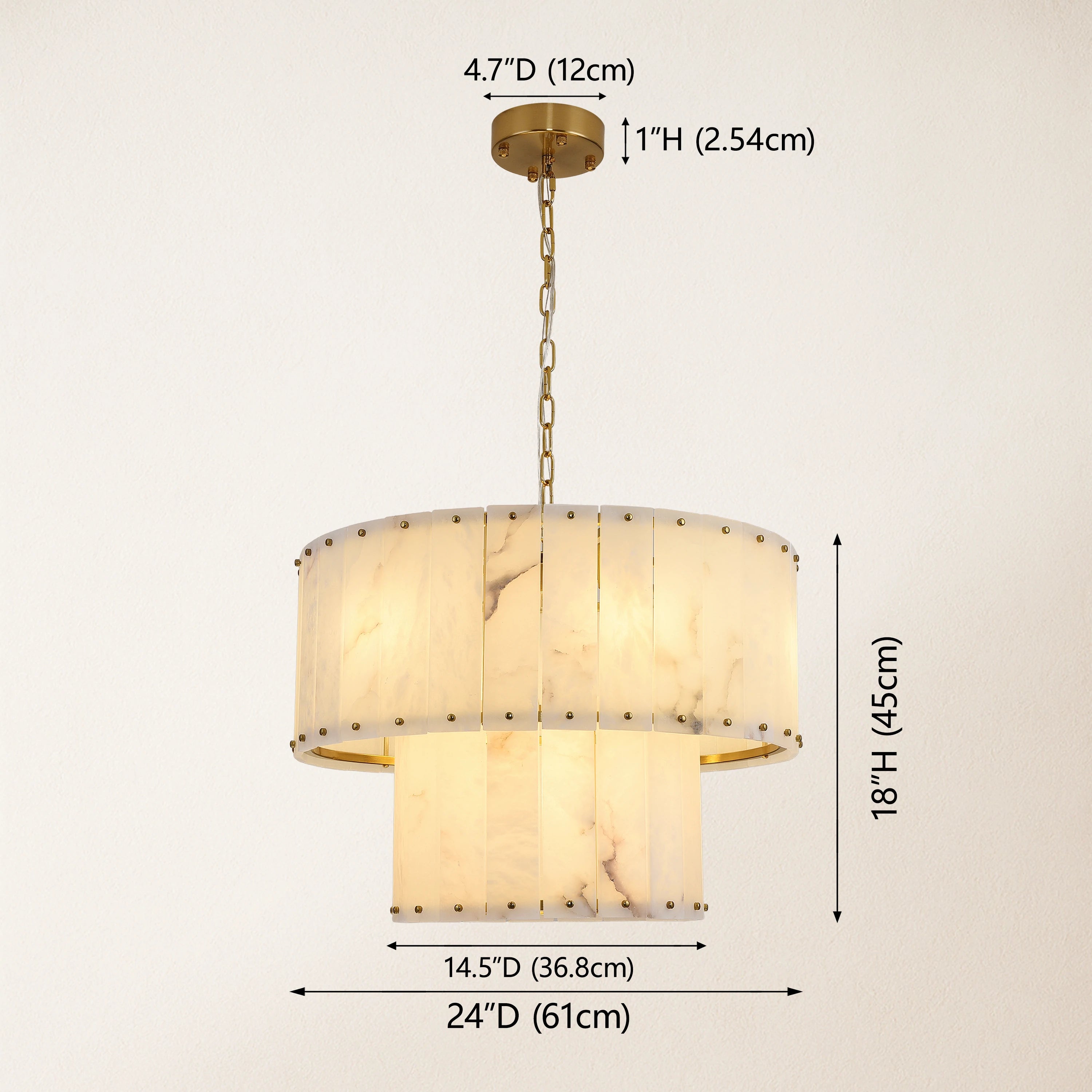 Nivislight Alabaster Round Chandelier 60.9cm