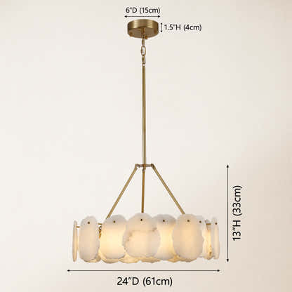 Moira Alabaster Round Chandelier 24"D