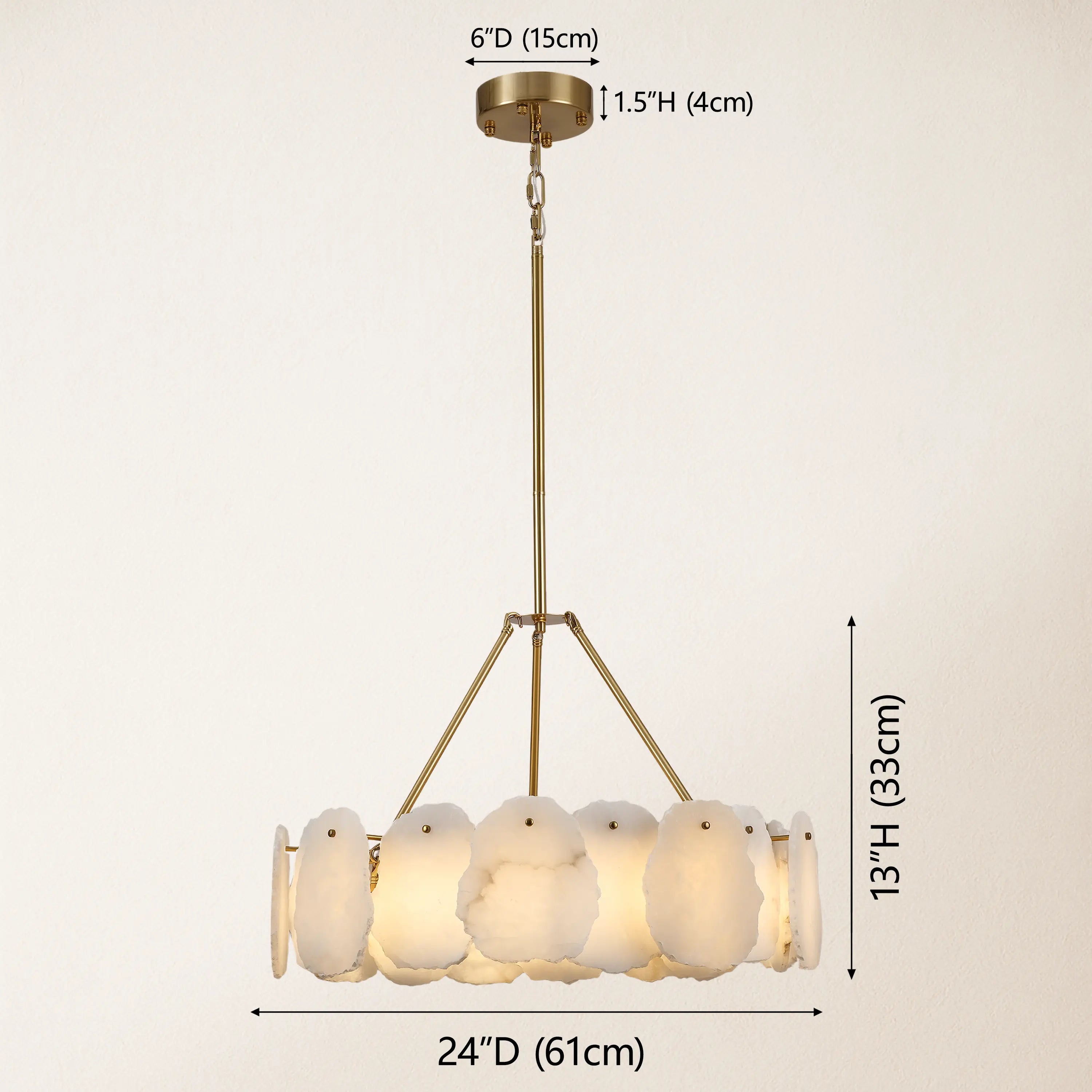 Moira Alabaster Round Chandelier 61cm D
