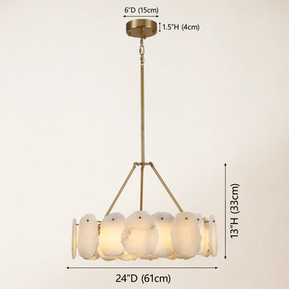 Moira Alabaster Round Chandelier 61cm D