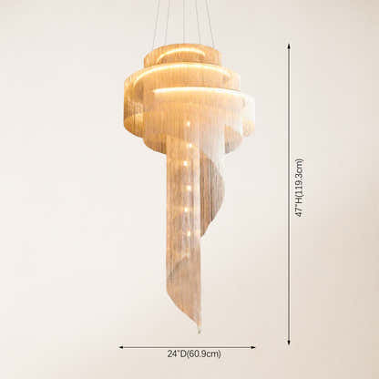 Teresa Cadena Metal Chain Tassel Entryway Chandelier 61cm D