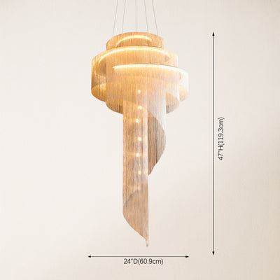 Teresa Cadena Metal Chain Tassel Entryway Chandelier 61cm D