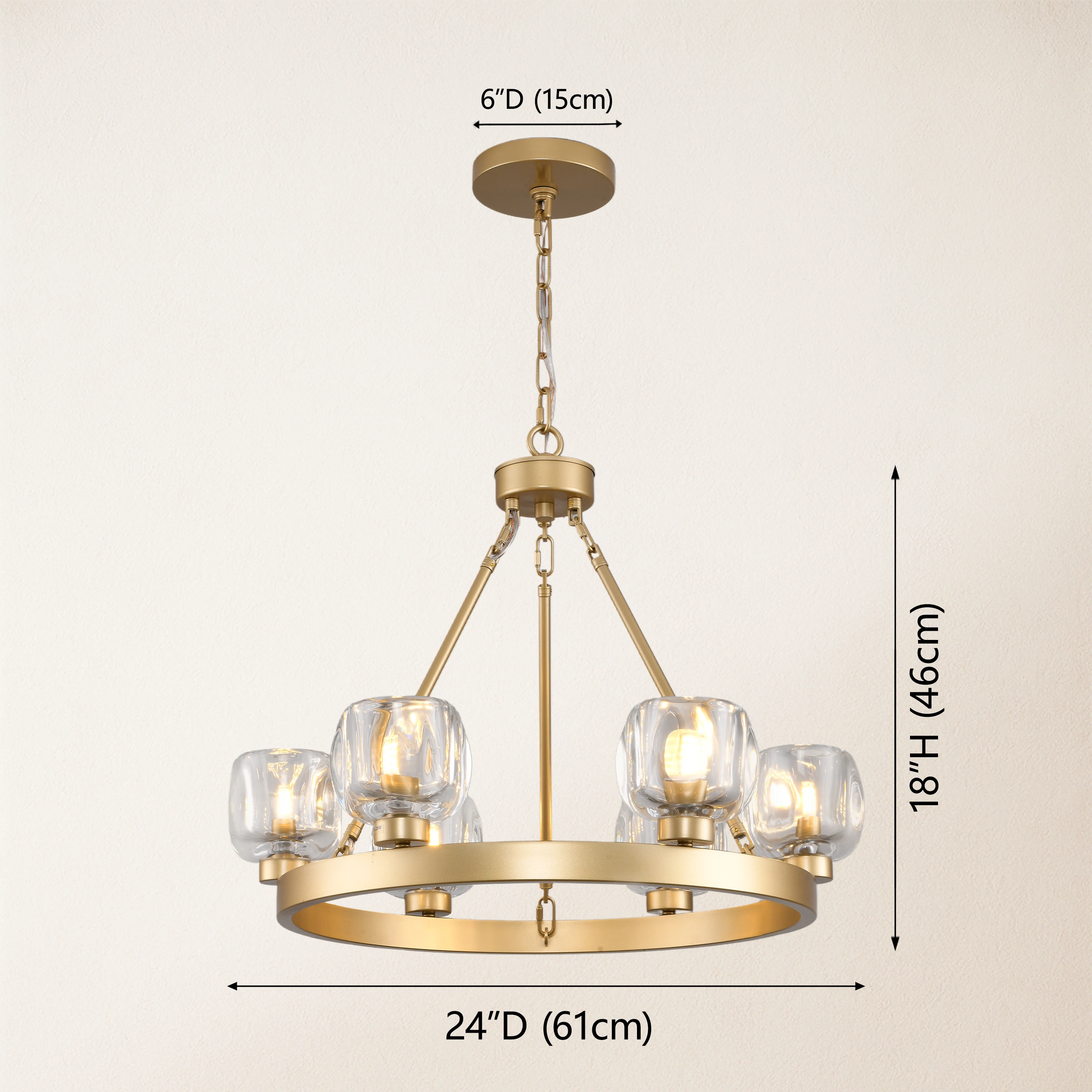 Vellum Round Chandelier 61cm D