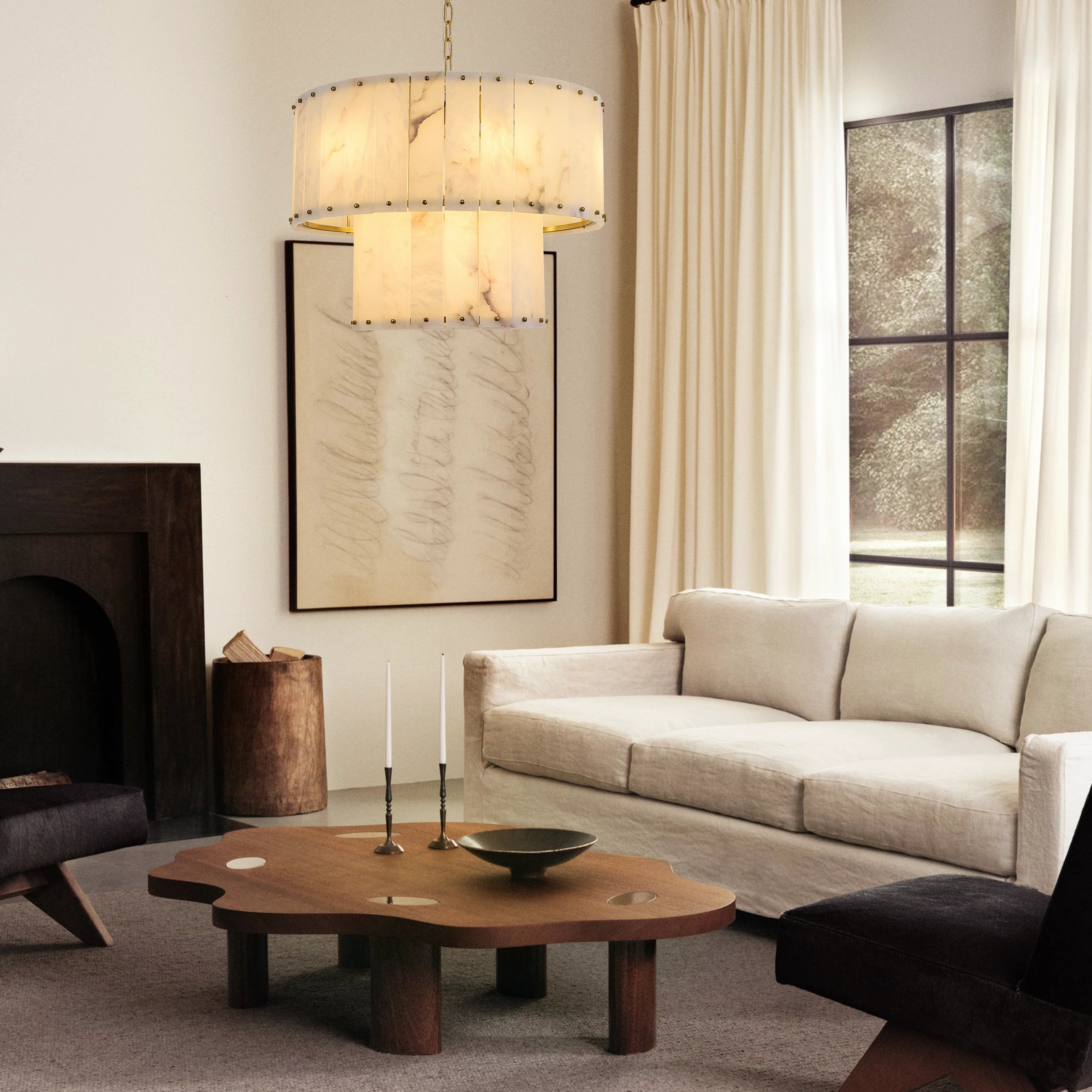 Nivislight Alabaster Round Chandelier 60.9cm