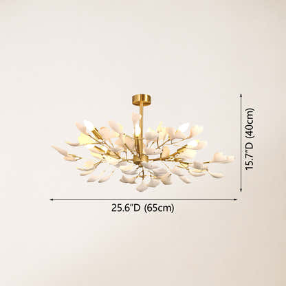 Twilight Branches Ceramic Ginkgo Chandelier 72cm D