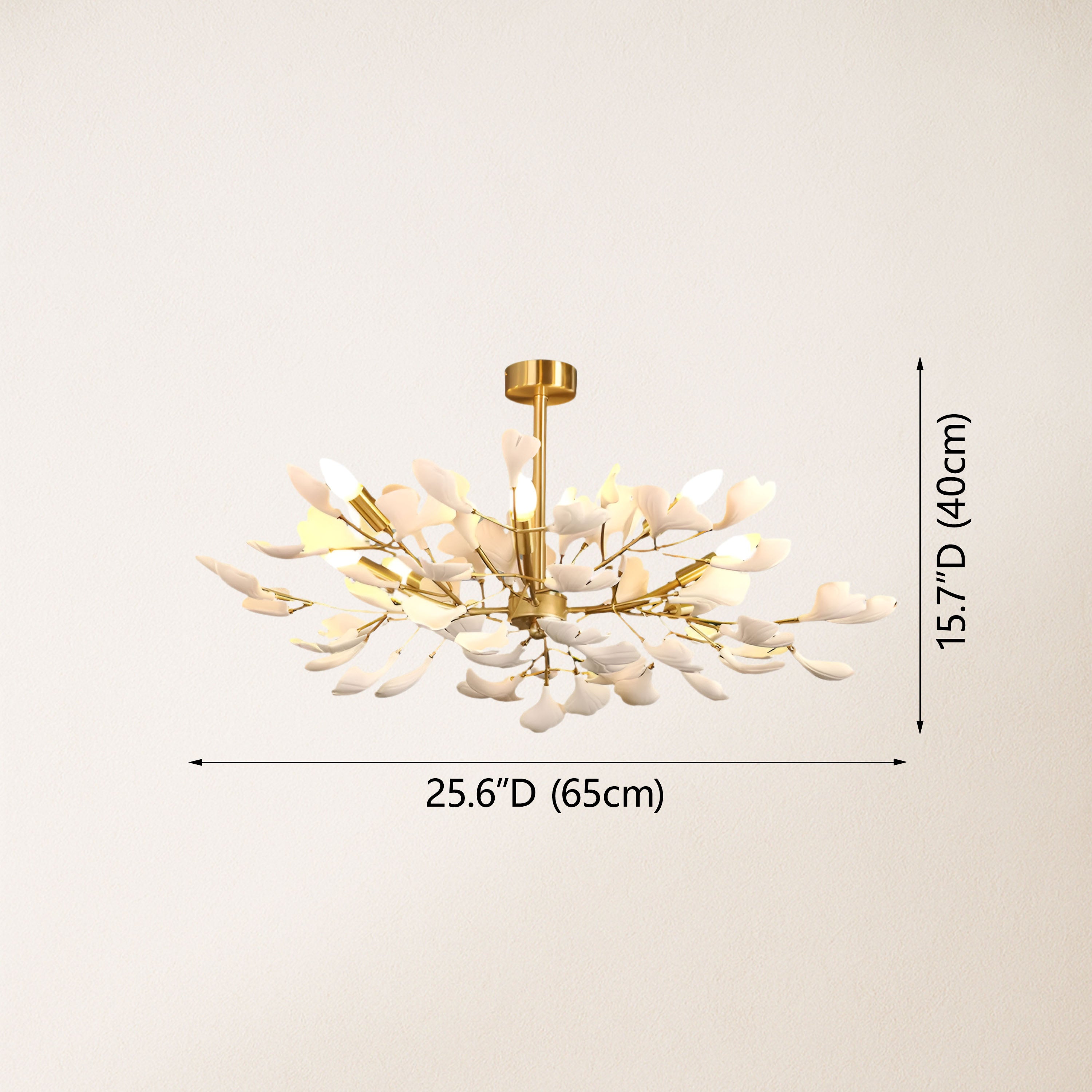 Twilight Branches Ceramic Ginkgo Chandelier 72cm D