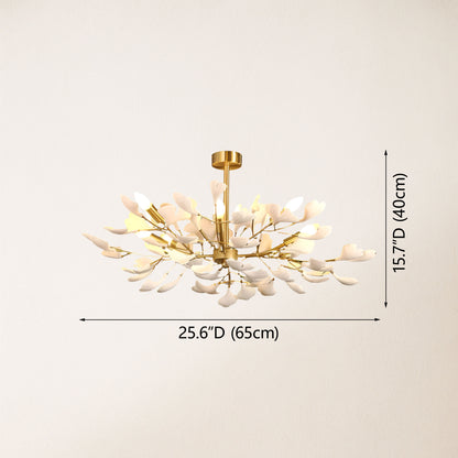 Twilight Branches Ceramic Ginkgo Chandelier 72cm D