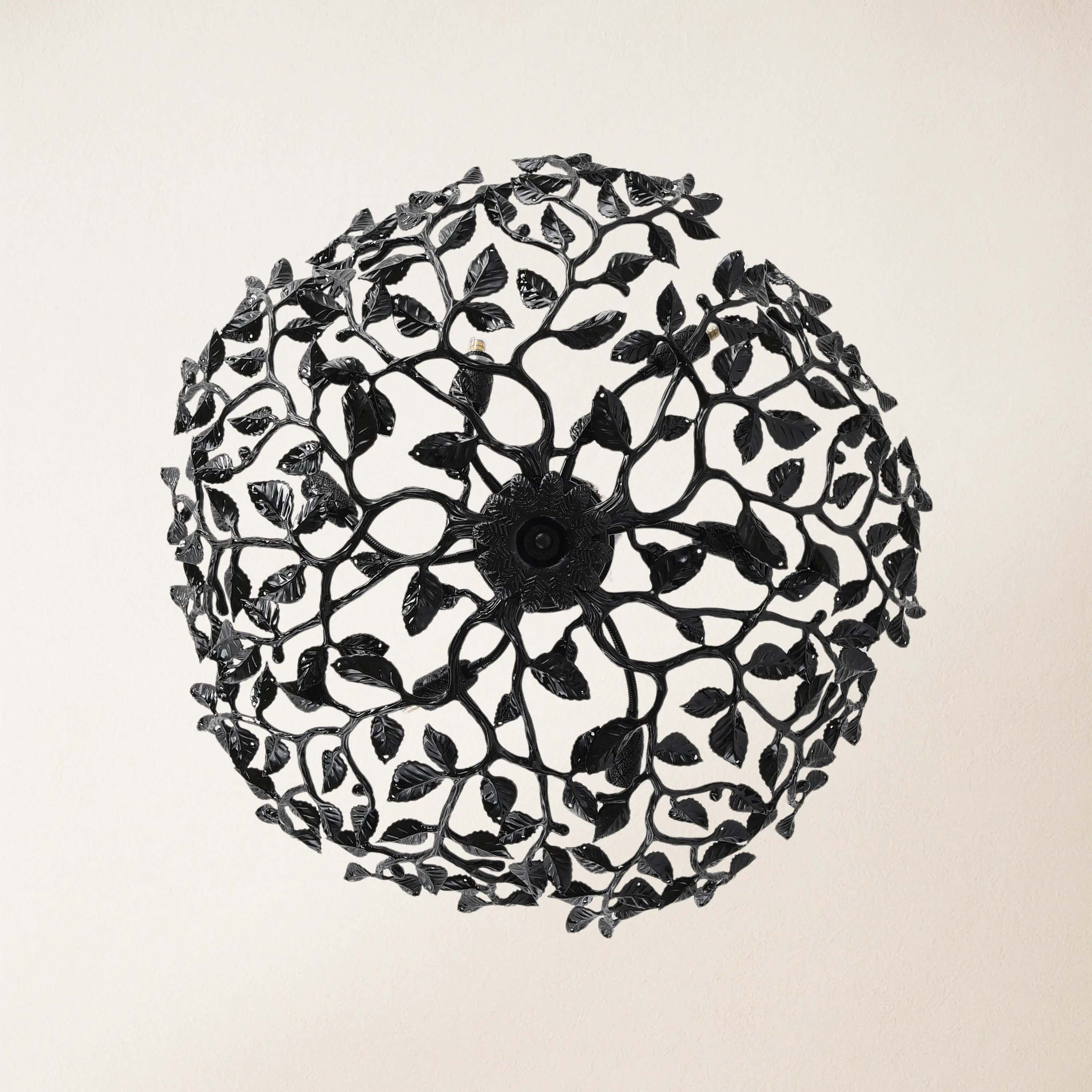 Elara Black Tree Branch Semi Flush Mount Chandelier 65cm