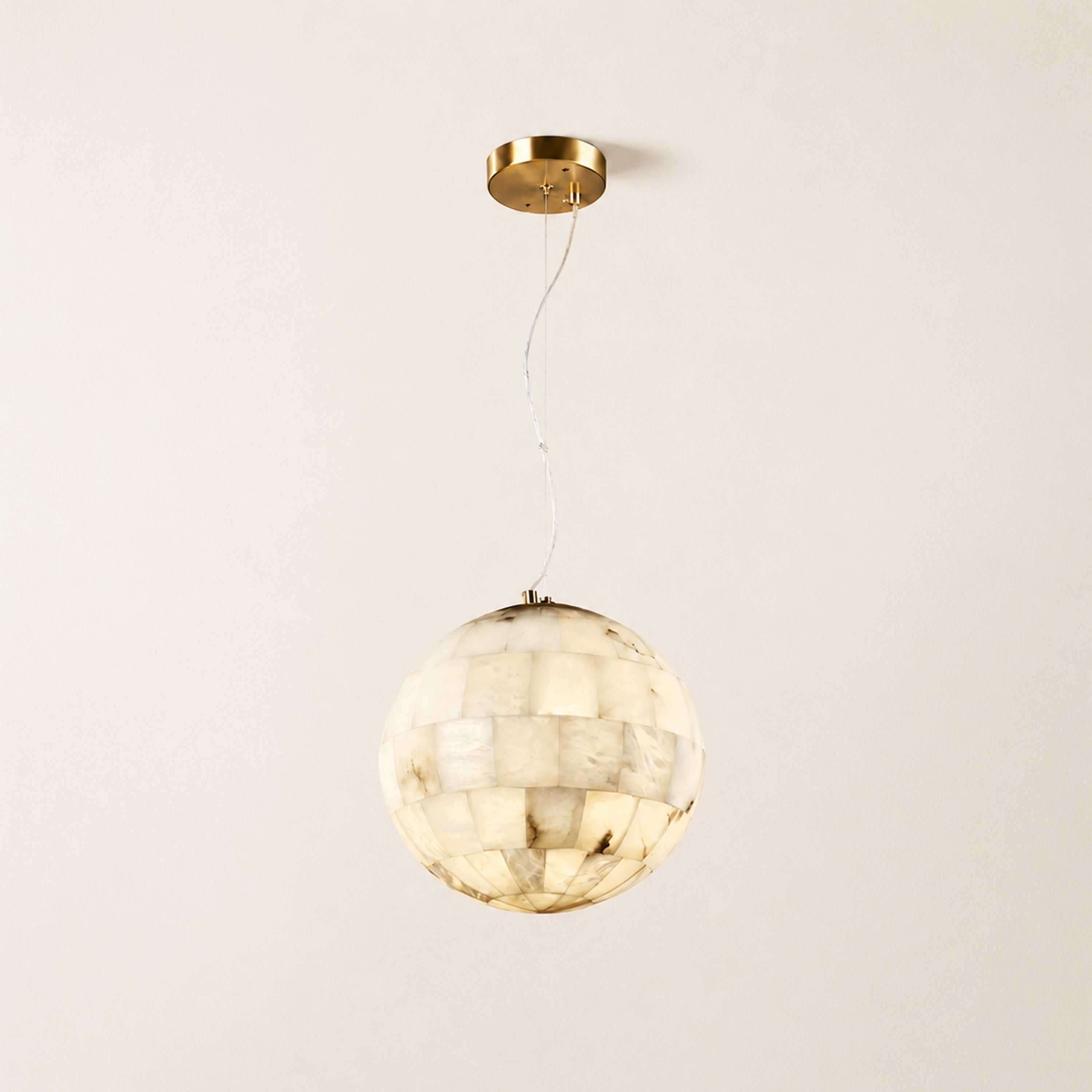 Disco Ball Alabaster Pendant Light