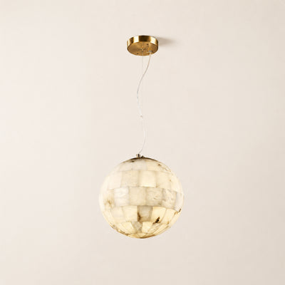 Disco Ball Alabaster Pendant Light
