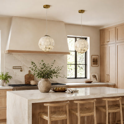 Disco Ball Alabaster Pendant Light