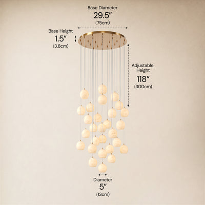 Quorvyn Resin Globe Round Chandelier