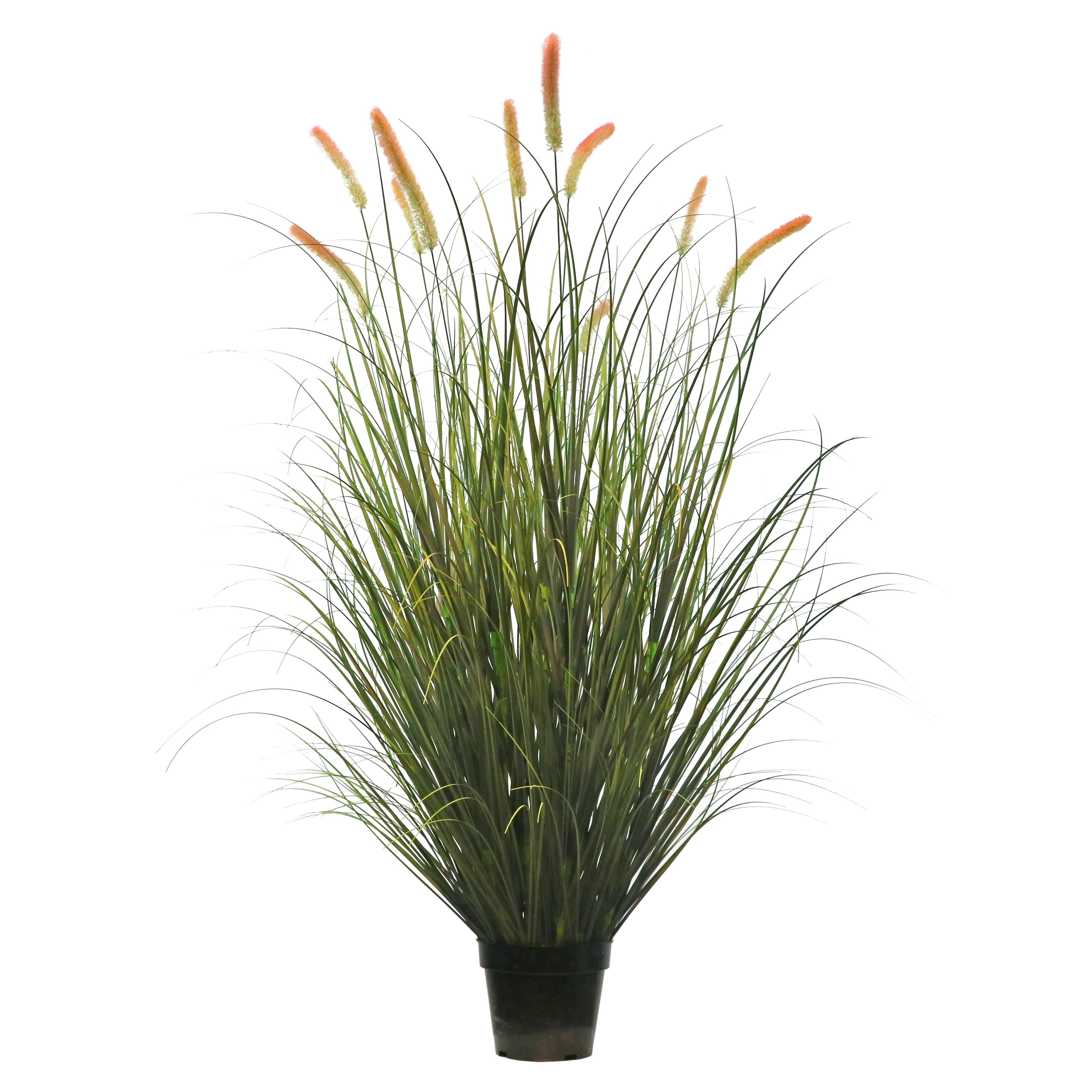 Artificial 14-Head Long Cat Tail with Curved Onion Grass Bonsai 24cm H