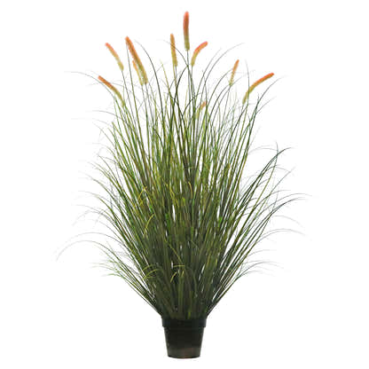 Artificial 14-Head Long Cat Tail with Curved Onion Grass Bonsai 200cm H