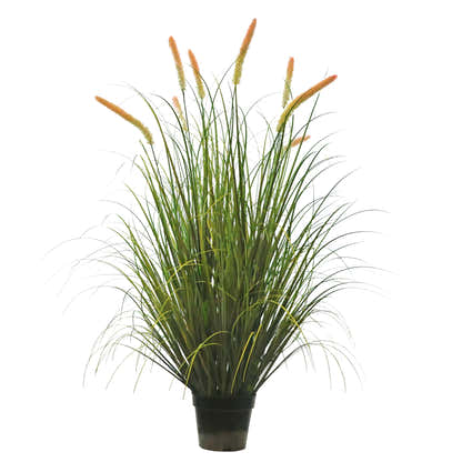 Artificial 8-Head Long Cat Tail with Curved Onion Grass Bonsai 140cm H
