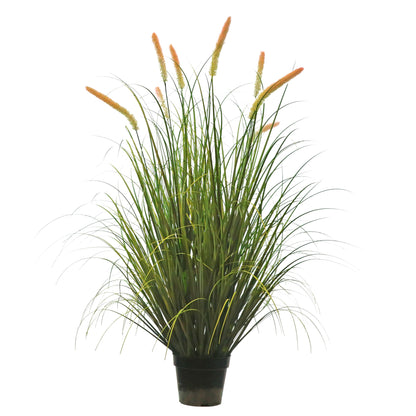 Artificial 8-Head Long Cat Tail with Curved Onion Grass Bonsai 18cm H