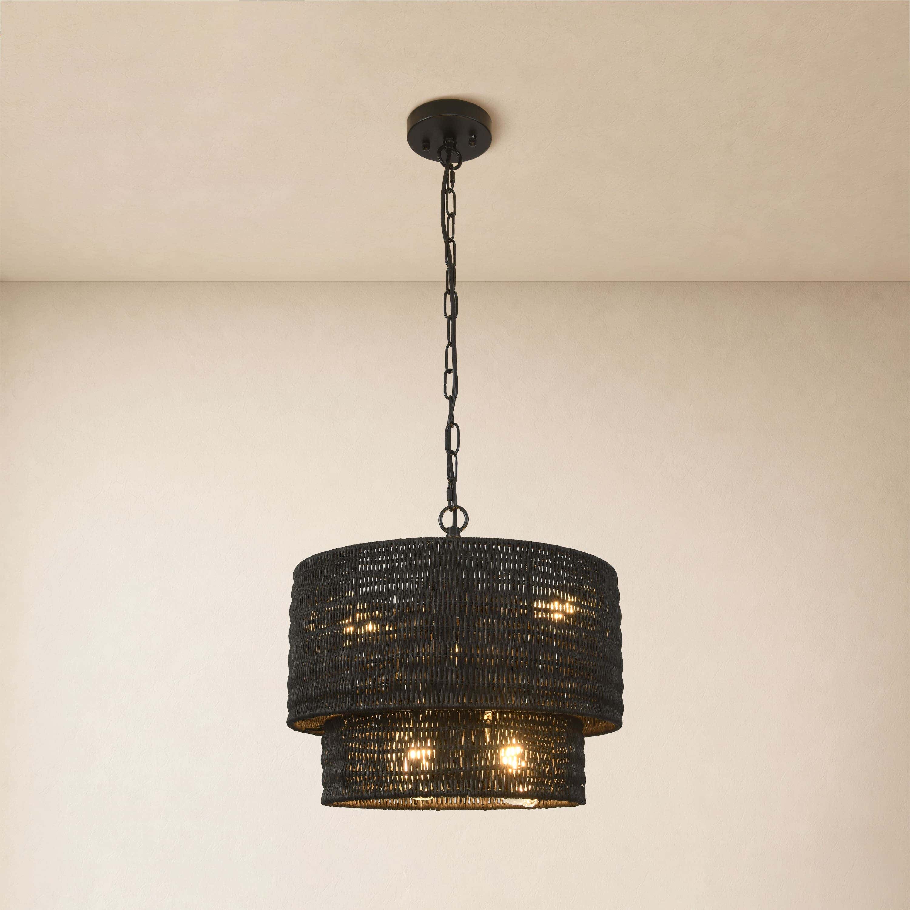 Cavana Rattan Round Pendant 16"D
