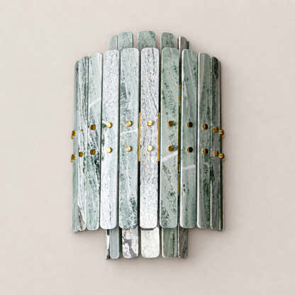 Pietra Green Marble Round Wall Sconce 11.8"D