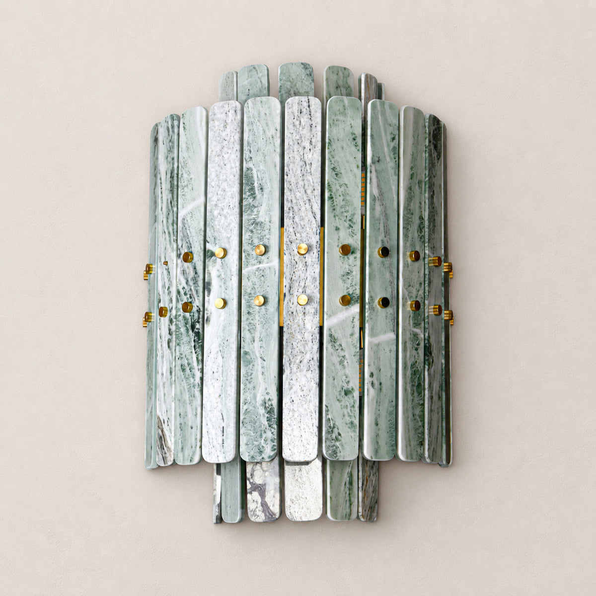 Pietra Green Marble Round Wall Sconce 11.8"D