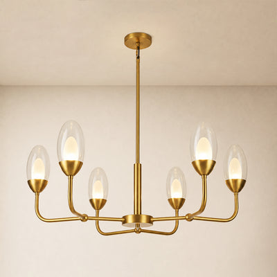 Cressa Oval Glass Round Chandelier 30"D