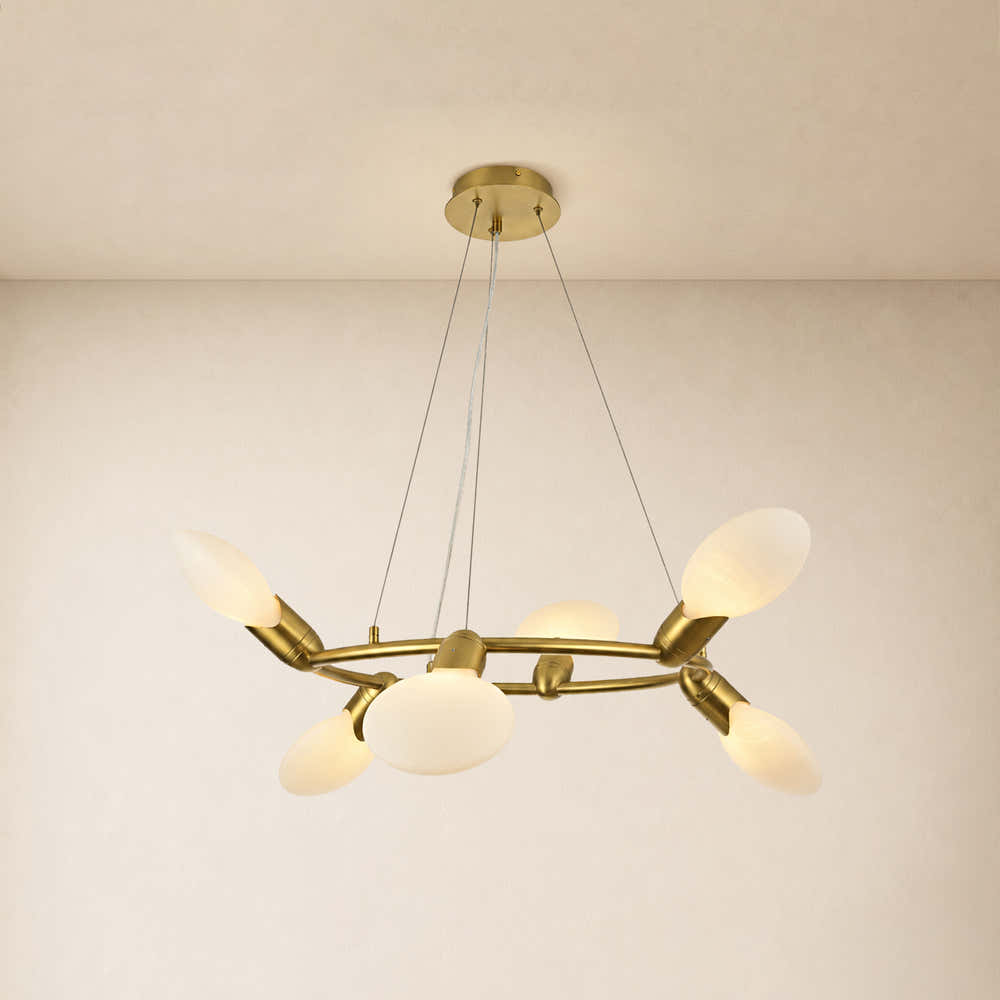 Calantha Petal Glass Round Chandelier 32"D