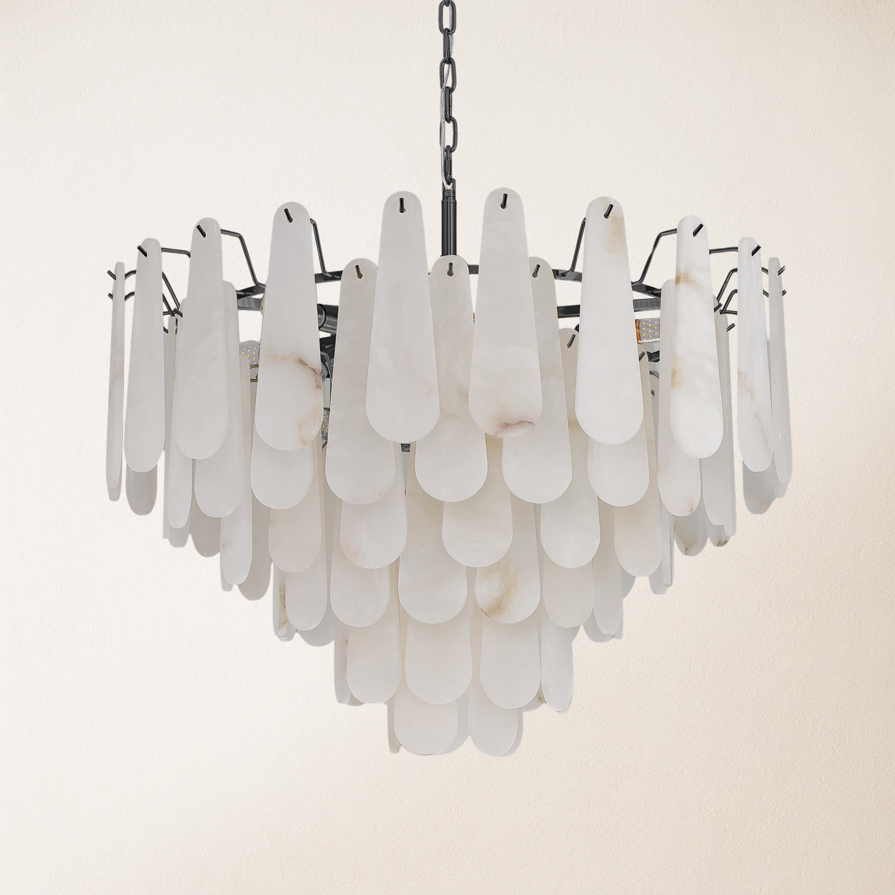 Caldera Alabaster Round Chandelier 32"