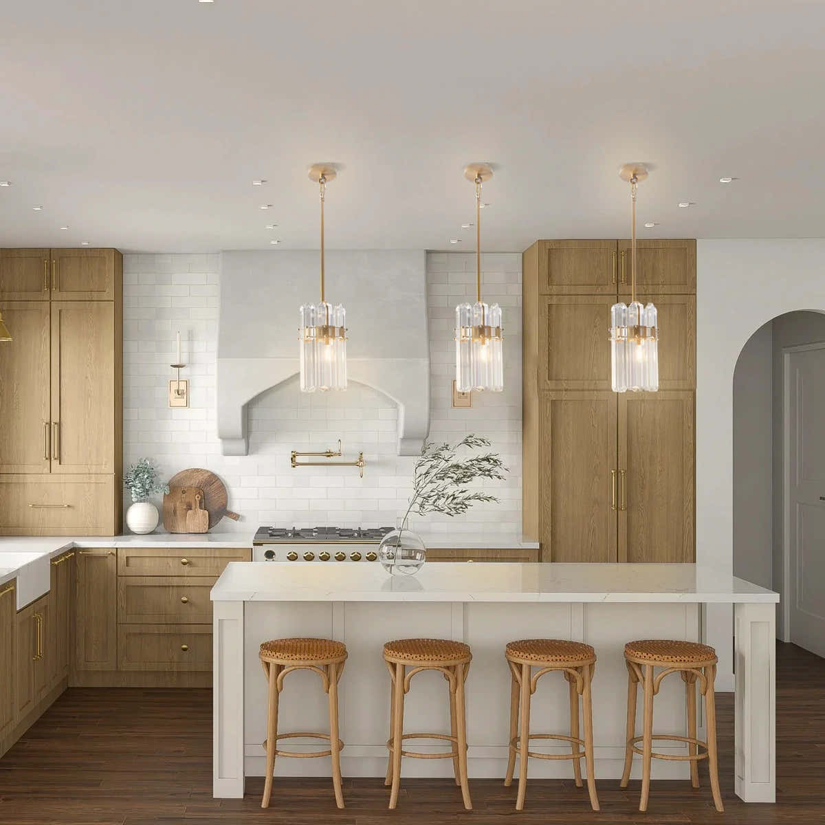 Ruby Crystal Pendant Kitchen Island Light 16.5 cm W