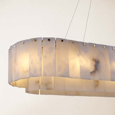 Sawyer Alabaster Oval Chandelier 54"