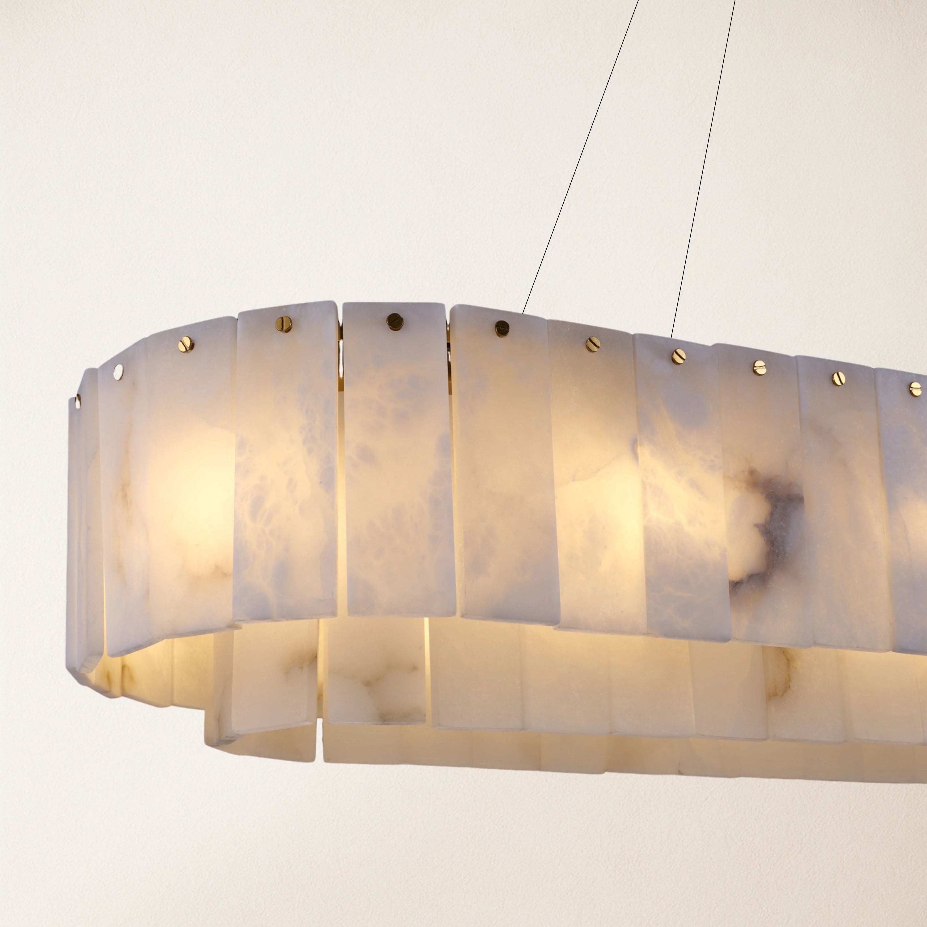 Sawyer Alabaster Rectangle Chandelier 137cm L