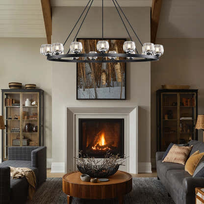 Vellum Round Chandelier 48"D